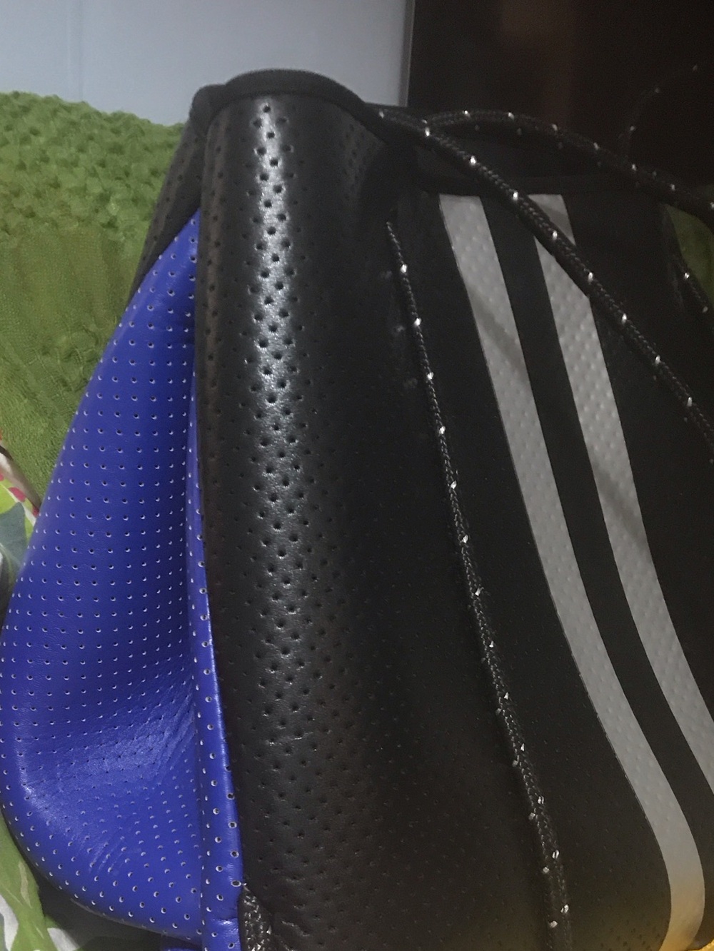 HAUTE SHORE Black and Blue Neoprene Tote